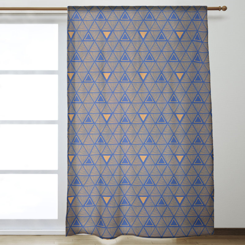 Jordao Room Darkening Curtain Single Panel, Blue/Orange