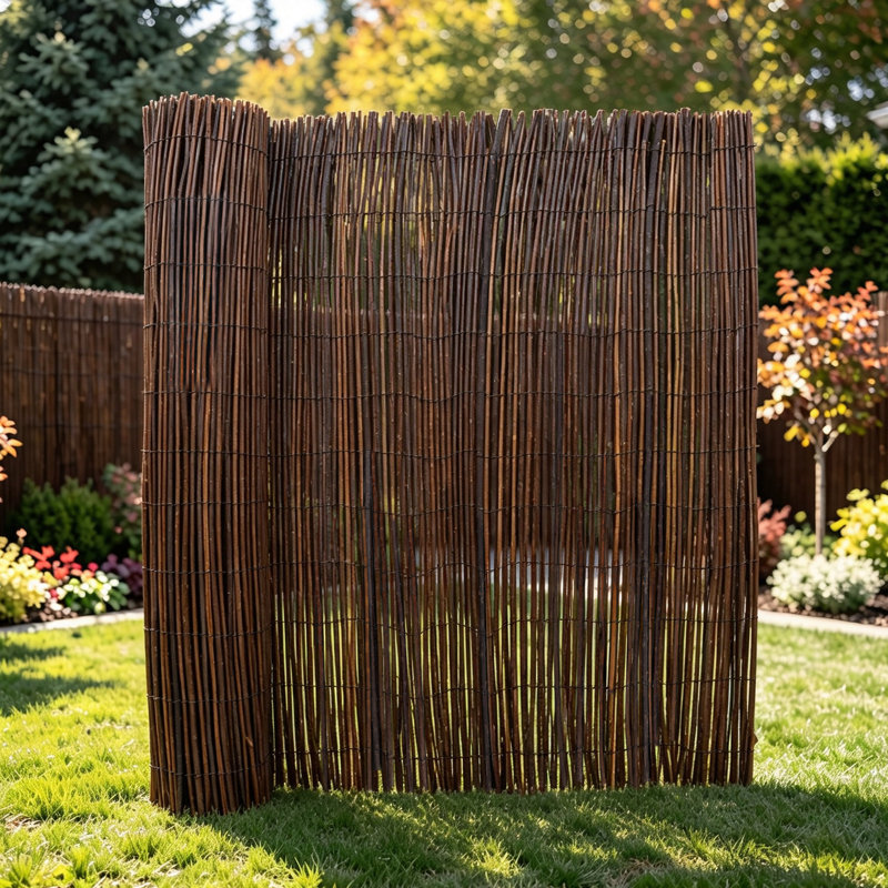 Rouleau de clôture en osier naturel de 60 cm x 425 cm, écran de confidentialité tissé écologique, barrière extérieure rustique pour la décoration du jardin, de la cour, du patio et du balcon
