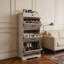 Armoire à chaussures mince et autoportante avec tablettes réglables, 3 tiroirs rabattables et tiroir de rangement supérieur pour l'organisation du vestibule.