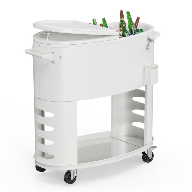Chariot de glacière 70QT, Blanc