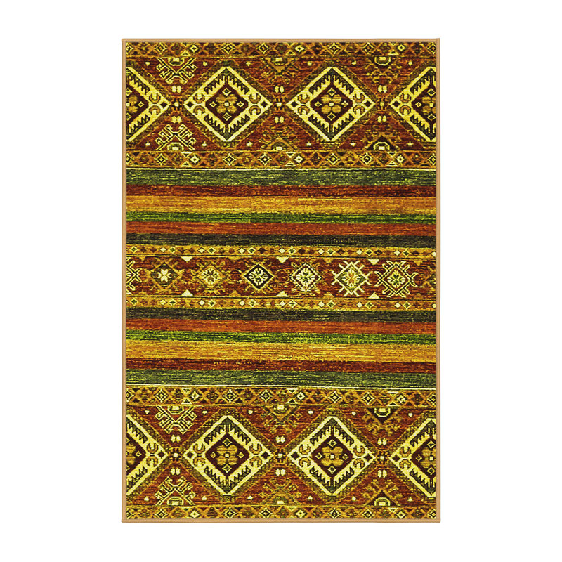 Washable Abstract Indoor Rug, Rectangle 8' x 10'
