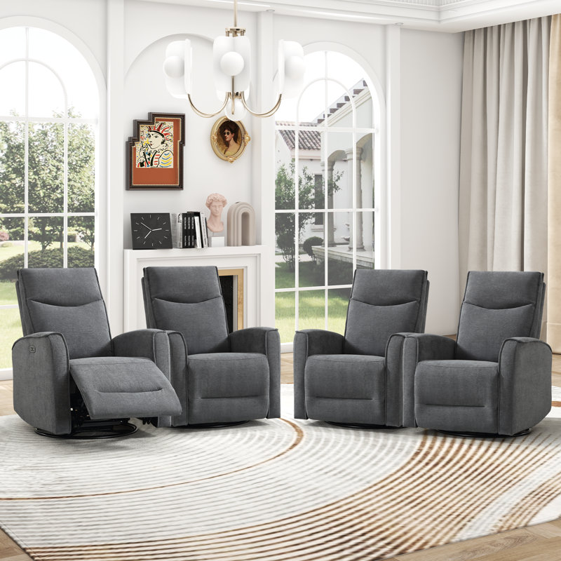 Ensemble de cinéma maison inclinable et oscillant de 29,1 po (ensemble de 4), Gris