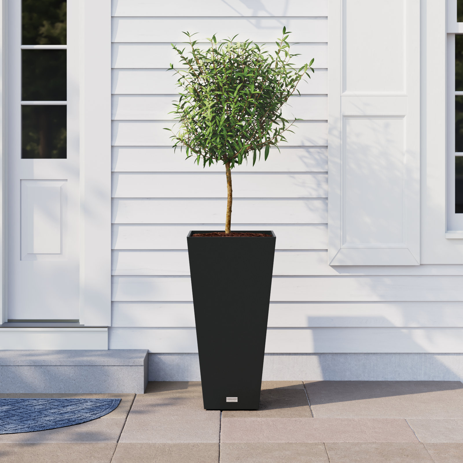 Pure Series 15" Pot Planter, Black, 24.25" H x 13.5" W x 13.5" D, Set of 1