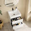 Ensemble de meuble-lavabo mural 23,6 po avec lavabo et deux tiroirs (robinet non inclus), entièrement assemblé-130160096-131221840