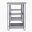 Bureau en miroir - Style glamour - Argent mat brossé avec miroir