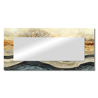 Abstract Winter Trees On Crystal Wood River - Tree Of Life Mirror Wall Decor - Printed On Metal