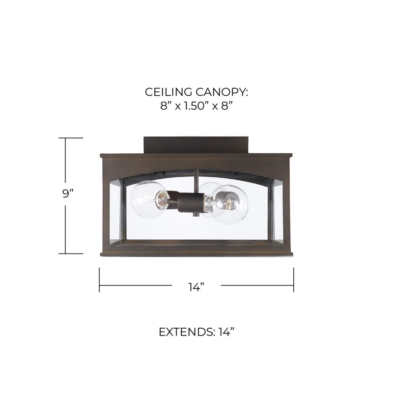 3 - Bulb Outdoor Flush Mount, Oiled Bronze