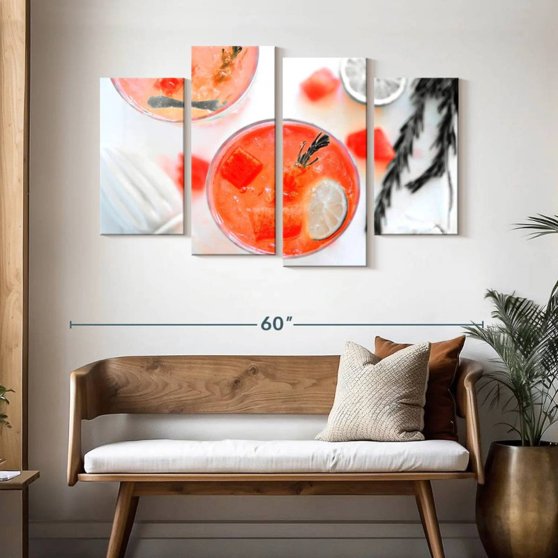 Yarlin Pop Melon d'eau cocktail, H 32 po x l 52 po