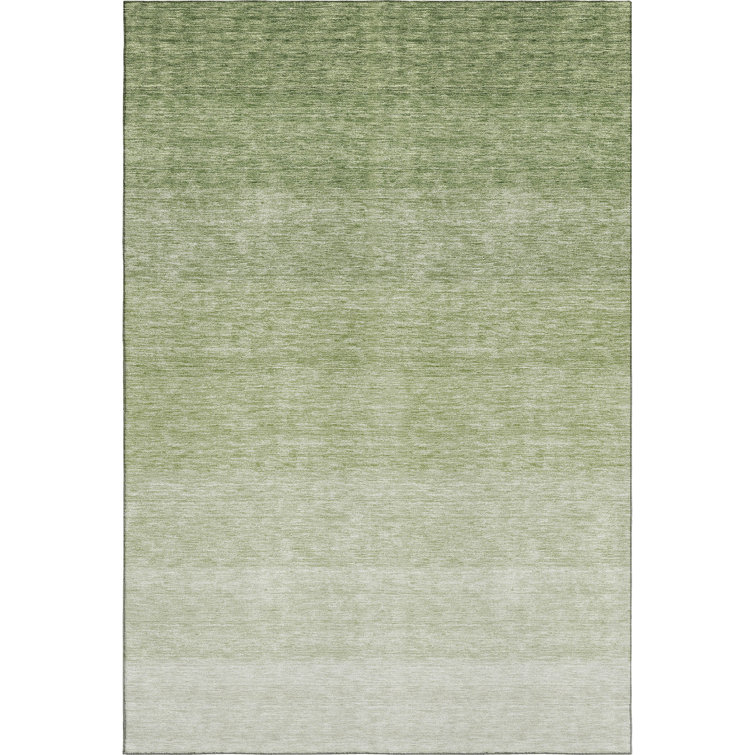 Premium Machine Washable Prisco Green Rug