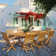 Coster 8 - Person Teak Wood Patio Dining Set with Round Table