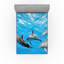 Ambesonne Dolphin Fitted Sheet 2-Pack Happily Swimming Fish Twin Blue Grey-106770877