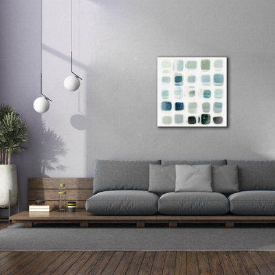 «Hip Squares No. 2» par Tamar Zinna, art mural sur toile, 12 po x 12 po
