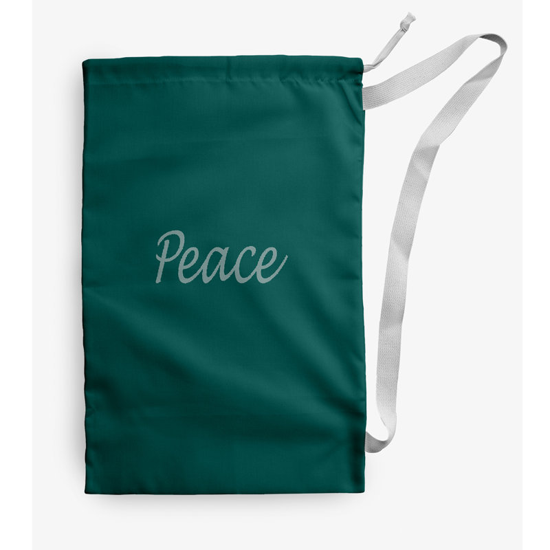 Sac à linge Peace Peace, Moyen (H 36 po x l 28 po), Bleu sarcelle