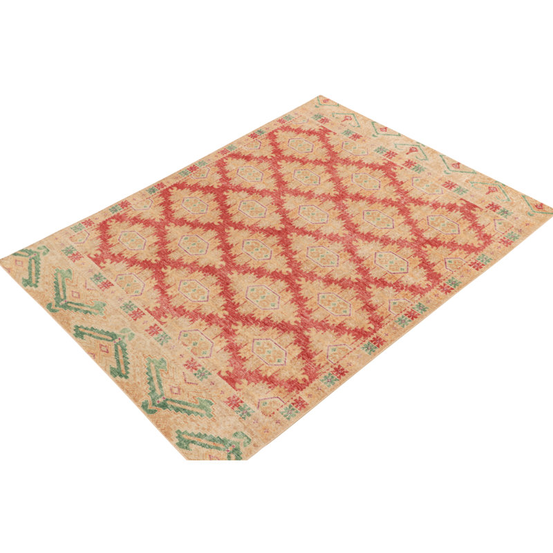 Distressed Homage Wool Geometric Area Rug, Rectangle 12' x 15'