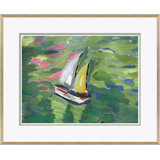 Pond Boat Yellow Giclee Print by Dana Gibson