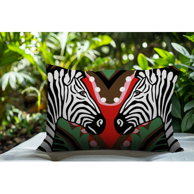 Oreiller rectangulaire réversible intérieur / extérieur Kondy Zebra