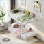Lits peu encombrants avec rangement, lit simple moderne en métal blanc pour la maison