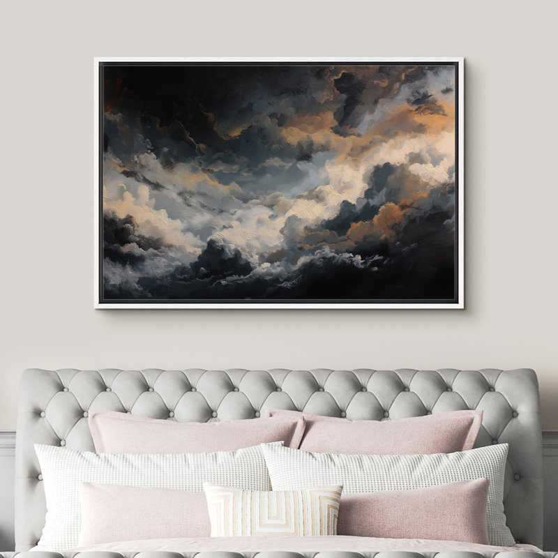 «Majestic Cloudscape Art», impression sur toile encadrée, H 24 po x l 36 po x P 1,5 po, Cadre flottant blanc