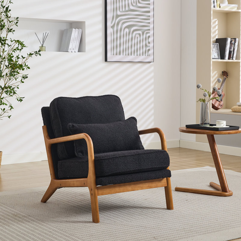 Homister Upholstered Armchair, Black Polyester