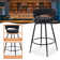 Barstools Counter Height Set of 6, 360°Swivel Bar Stools 26" Stool Chair Suede Fabric Modern Woven Design Bar Chairs with Back and Footrest for Kithcen Cafe Pub