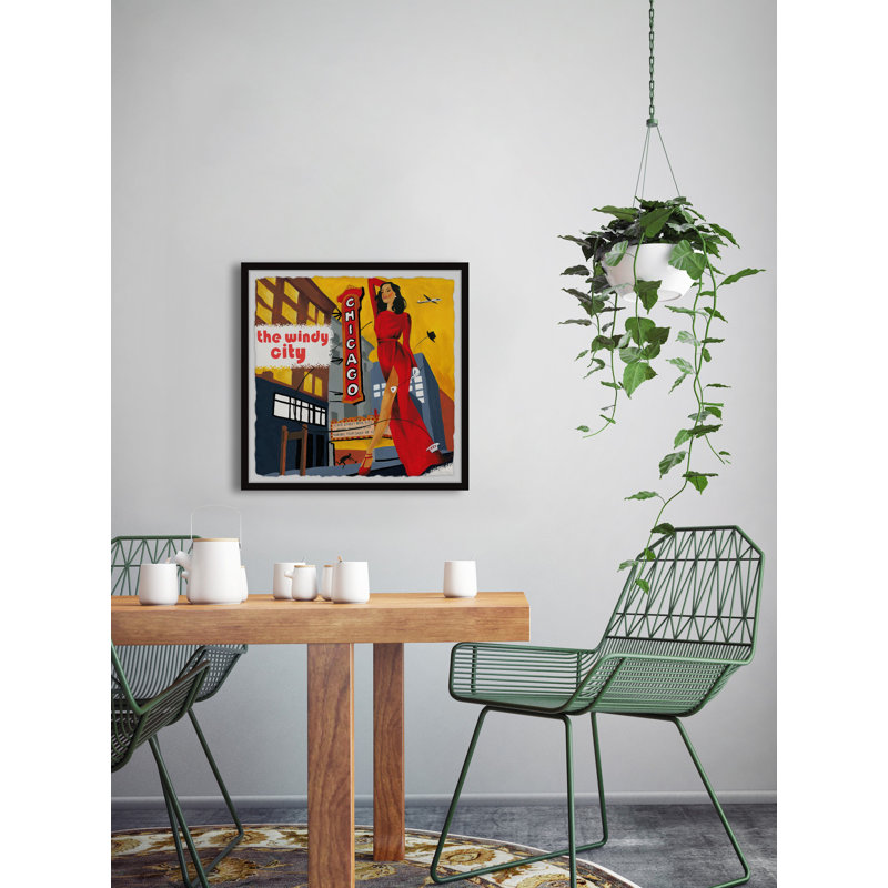 «Lady In Red» par - Peinture encadrée, H 24 po x l 24 po x P 1,5 po