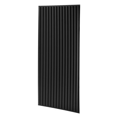 Dalles de plafond en PVC 24 x 48 po (paquet de 12), panneaux linéaires noirs 3D à lattes, feuille de PVC lisse pour ossature apparente, résistante aux chocs, surface peignable, facile à découper, style décoratif moderne pour la maison et le bureau.
