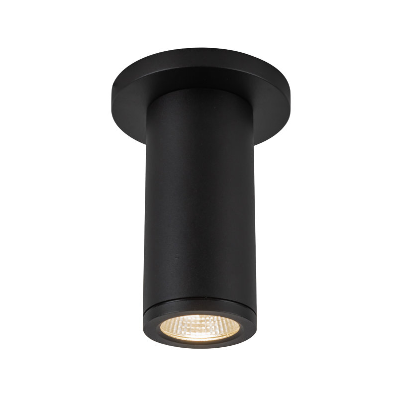 Plafonnier extérieur DEL noir Nordic 6 po (2 po de diamètre), Noir, H 6 po x l 4,38 po x P 4,38 po, 8 W