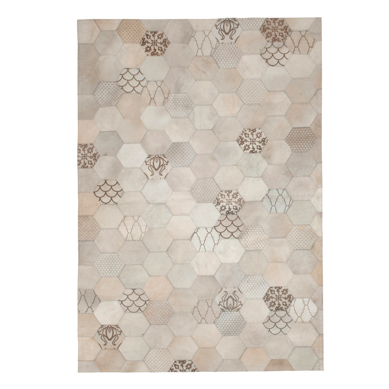Atomo Cowhide Geometric Area Rug, Rectangle 13'4" x 16'8"