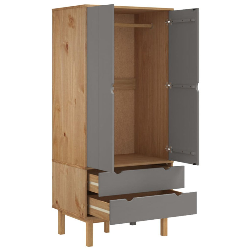 Armoire Algarve, Gris / brun