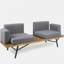 Causeuse d'extérieur avec table basse Canoga