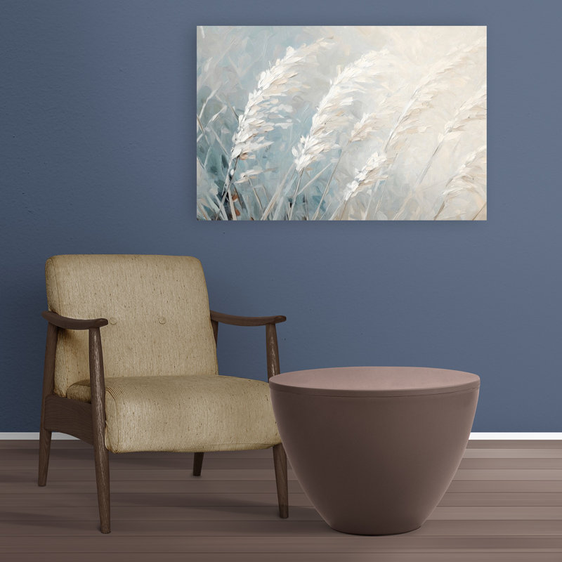 Art mural abstrait contemporain avec herbes sauvages, 24" H x 36" W