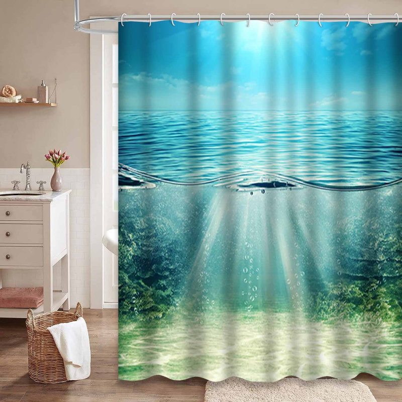 Rideau de douche Blue Ocean, L 72 po x l 78 po