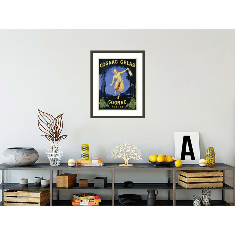 «Cognac Gelas», affiche par Inconnu - Impression sur toile encadrée, H 29,26 po x l 23,5 po