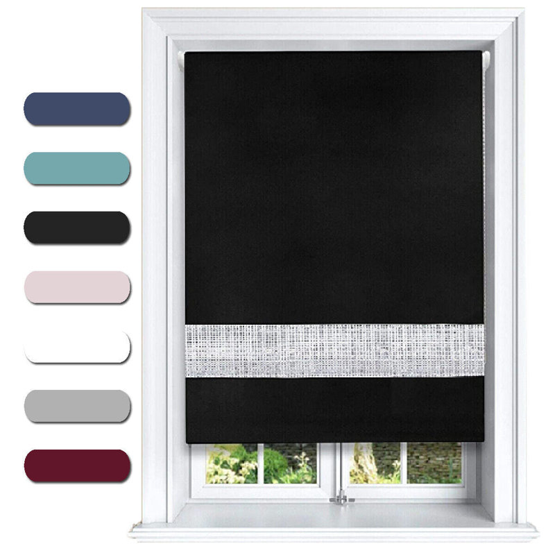 Roller Blind, 150cm W x 165cm L, Black