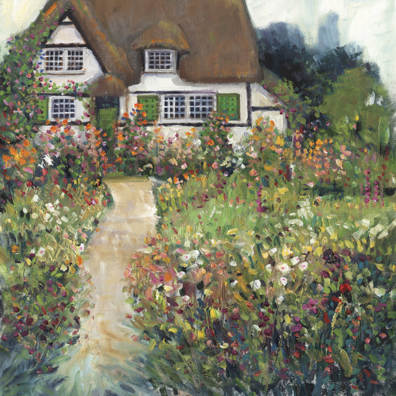 Garden Cottage II by Tim OToole - No Frame Painting on Canvas, 30cm H x 30cm W x 3.8cm D