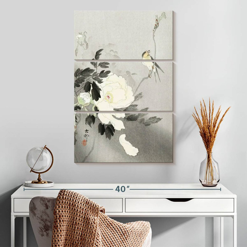 Brampt Swallow With Peony, 32" H x 20" W