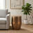 Modern Round Aluminum Hammered Embossed Texturing Metal Side Table-466781292
