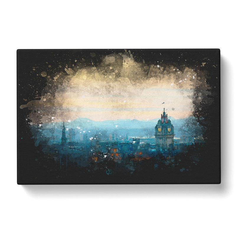 Edinburgh Skyline In Scotland - Wrapped Canvas Painting, 35cm H x 50cm W x 3cm D