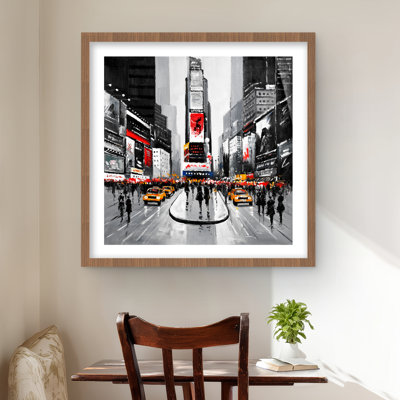 New York City Busy Street - Man Living Room Framed Print