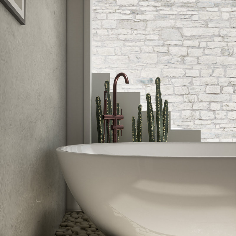 2 Handle Bathroom Freestanding Tub Filler with Diverter, Oil Rubbed Bronze