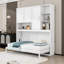 Lit escamotable simple en bois avec rangement et lumière et USB-821832214