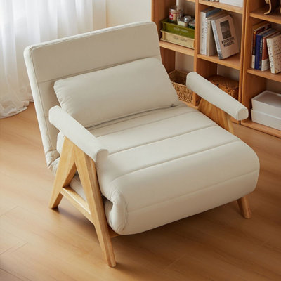 34.65" Beige Polyester Modular Sofabed cushion couch