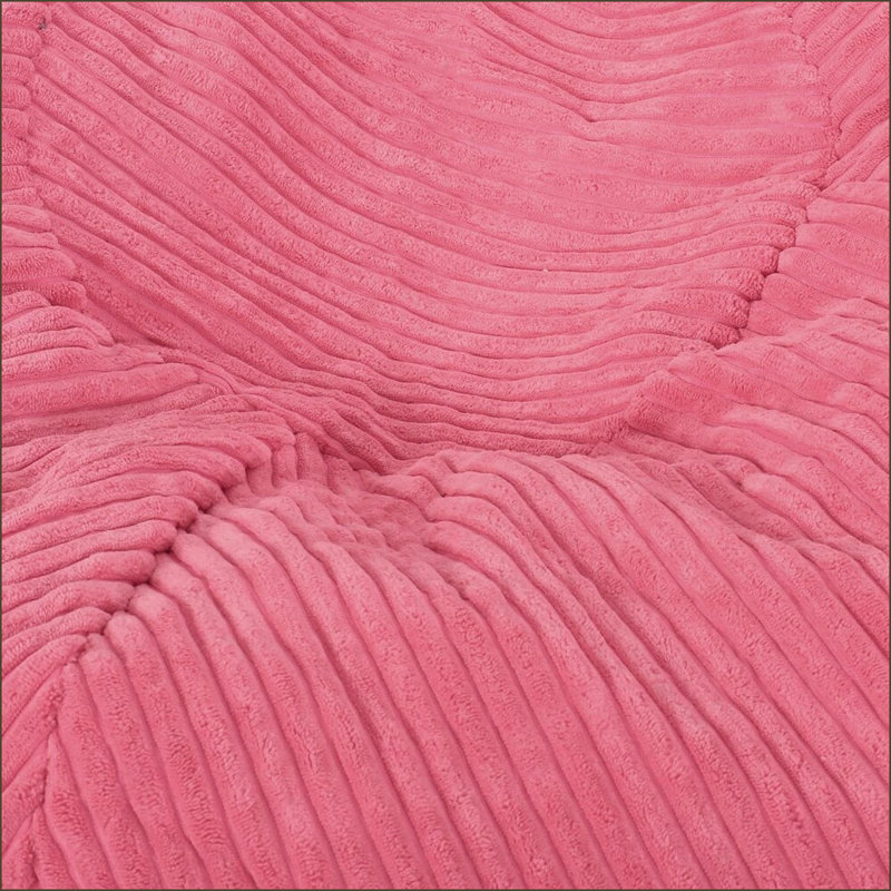 Fauteuil à billes en velours côtelé moderne Kenli - rose rose | Rose | Rond