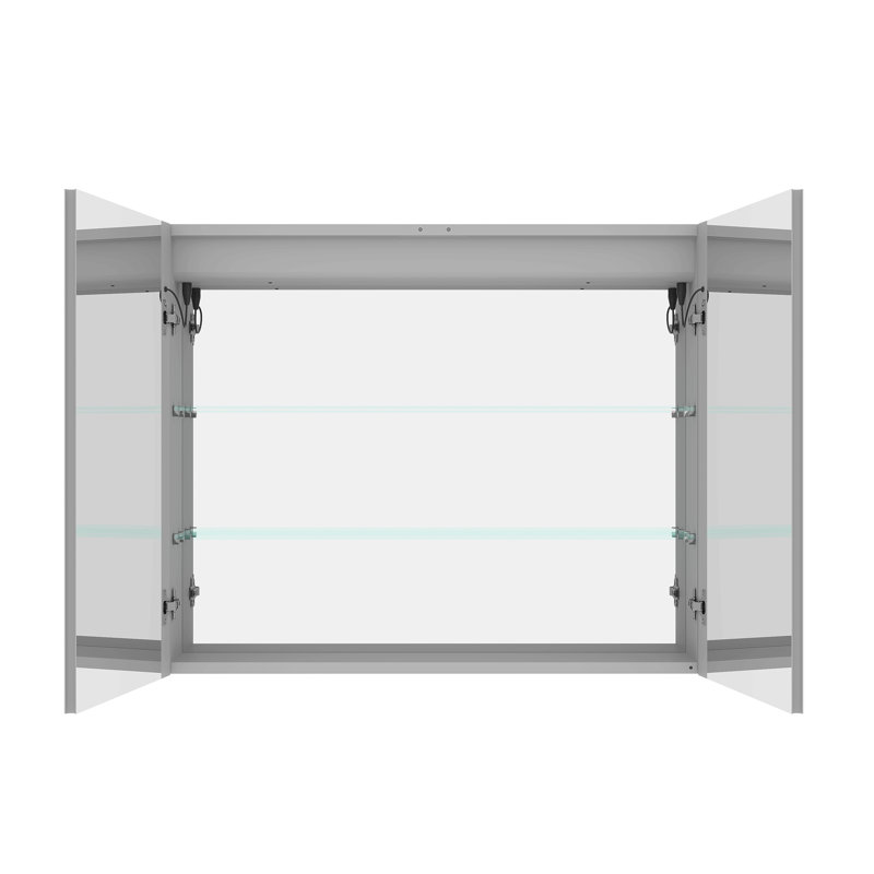 Armoire à pharmacie 36 po x 30 po avec miroir de coiffeuse à DEL, antibuée, encastré ou à fixation en surface, étanche, à intensité variable, aluminium 3000K ~ 6000K