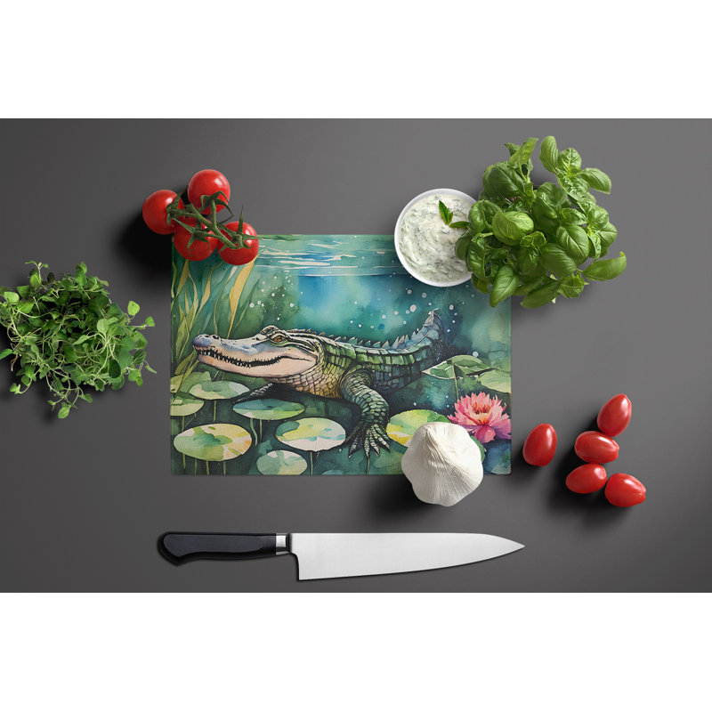 Alligator Glass Cutting Board Large