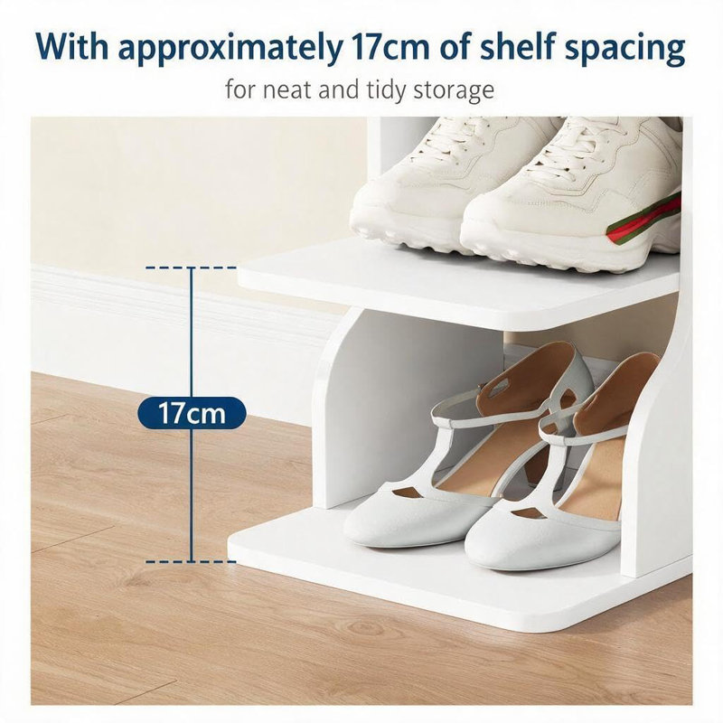 7 Pair Shoe Storage Cabinet, Vintage color