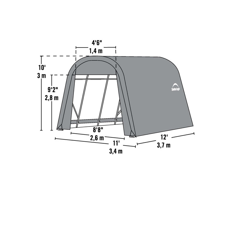11' W x 12' D Garage, Green