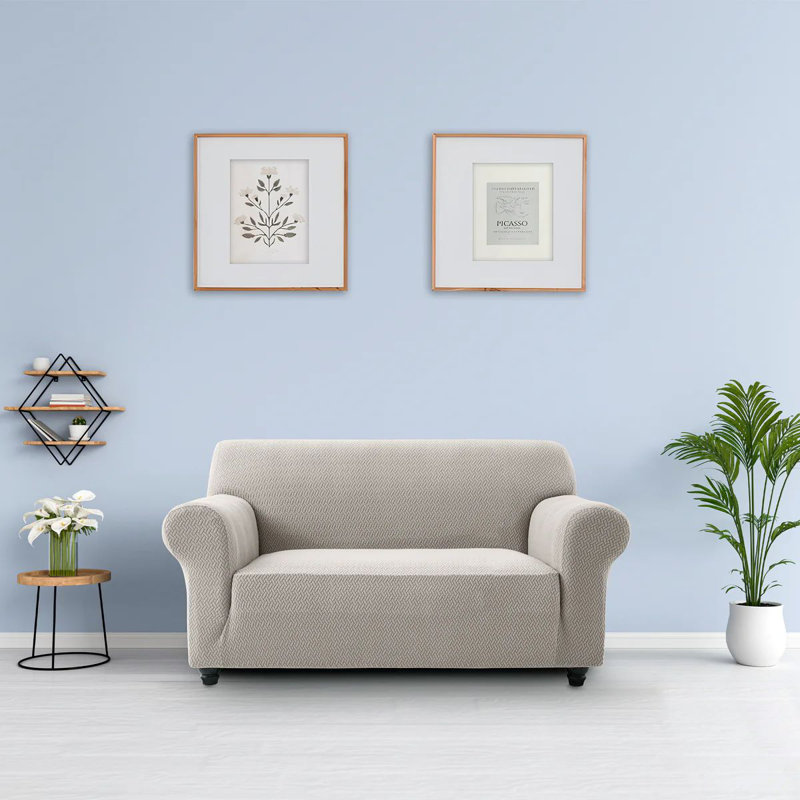 Premium Stretch Spandex Sofa Slipcover (Wrinkle-Free) , Beige, 179cm H x 224cm W