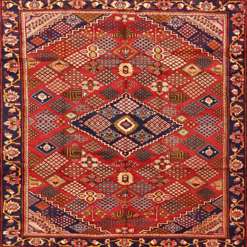 Geometric Indoor Rug, Square 6'