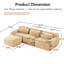 3 poufs en L sans os, couleur kaki, matière douce, mousse haute densité 32D, aucun assemblage requis, design antidérapant, déplaçable pour étudier et moelleux